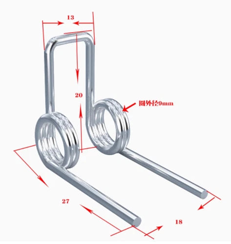 5pcs Double torsion spring Torsion spring Wire diameter: 1.2mm