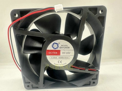 1 PCS MXFJ Fan MODEL GX12038 DC24V 0.50A 12038 12CM 2 Wire cooling fan