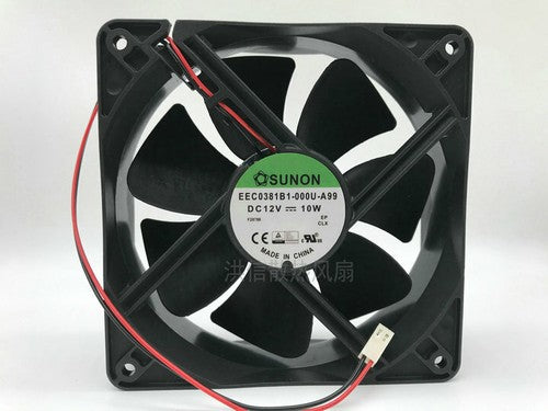 1 PCS SUNON Fan EEC0381B1-000U-A99 DC 12V 10W 12038 12CM 2 Pin