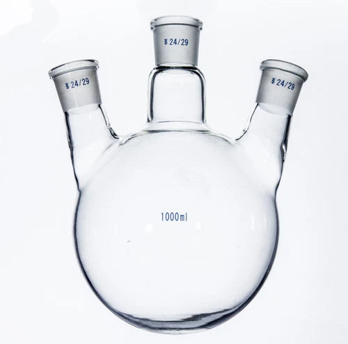 Round Bottom Glass Flask Lab Boiling Flasks Groud Joint Three Necks 1000ml 24/29