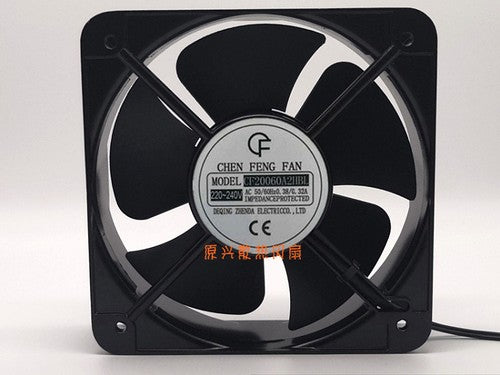 1 PCS CF CHEN FENG Fan CF20060A2HBL AC 220-240V 20060 20CM 2 Wire Aluminum frame