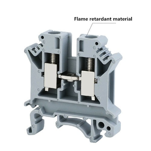 100pcs UK-6N rail type terminal block 6 square connector rail type uk6n terminal