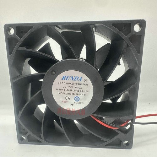 1 PCS RUNDA Fan RD9238B24H-S DC24V 0.80A 9038 9CM 2 wire cooling fan