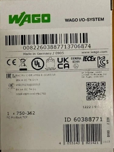 750-362  WAGO 750362 Fieldbus Coupler Modbus TCP Module 750 362