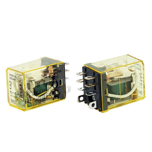 10Pcs  Intermediate Relay 10A 240VAC 8Pins DPDT  RH2B-UL DC24V 24VDC