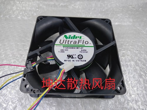 1 PCS NIDEC Fan T12E48BS1M7-07 DC48V DC 1.45A 12038 12CM 4 WIRE cooling fan