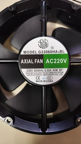 1 PCS JIU LONG Axial Fan G22060HA2BL AC 220V 220*60mm 2 wire Aluminum frame #P
