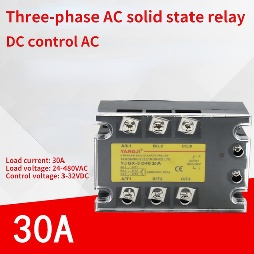 Three-phase DC control AC solid state relay series YJGX-3D4830A 480VAC 30A
