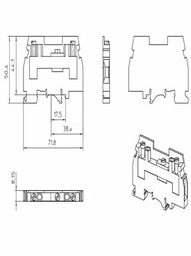 50pcs Phoenix Straight-through terminal UK2.5B BU 3001048
