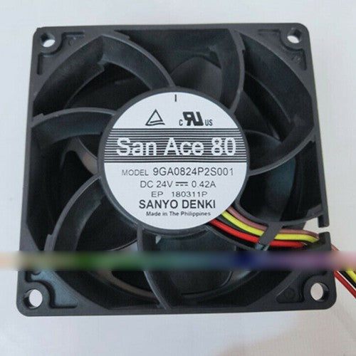 For SANYO 9GA0824P2S001 24V 0.42A cooling fan 8032 80mm