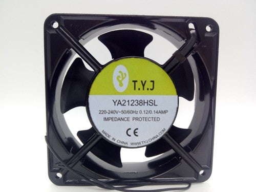 1 PCS T.Y.J Fan YA21238HSL AC 220V-240V 0.12/0.14A 12cm 12038 2 Wire
