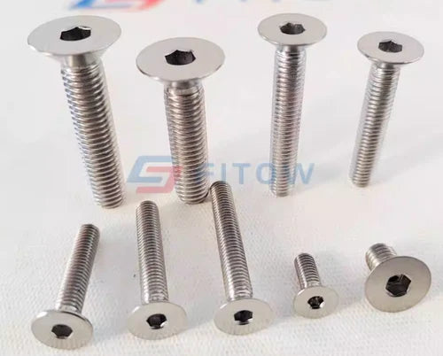 10pcs Flat Head Bolts Countersunk Ti Screw Titanium M5 X 12/15/16/20/25mm