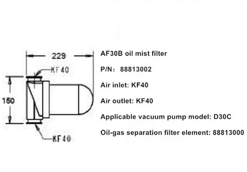 FOR Leybold vacuum pump exhaust separator AF30B(KF40) oil mist filter