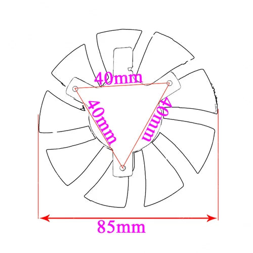 1PCS 85mm For Graphics Card Cooling Fan 2pin MSI GTX 1650 AERO ITX 4G OC
