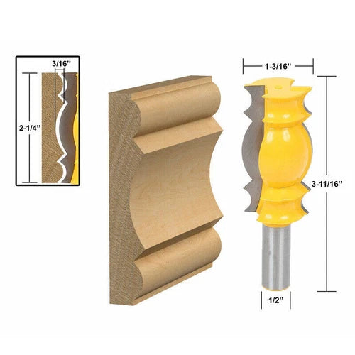 1PC/3PCS 1/2" Shank  Set Crown Molding Router Bit Beautiful Architectural Edge