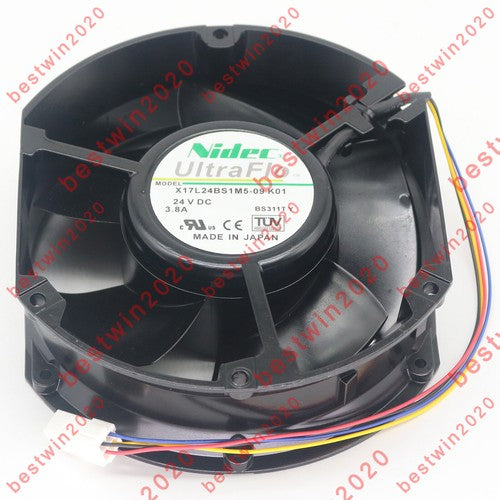 Nidec X17L24BS1M5-09 K01 24V DC 3.8A Cabinet Inverter Cooling Fan Fast Ship