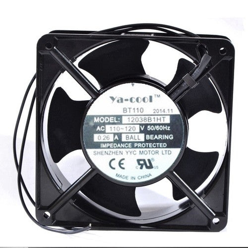 1 PCS Ya-cool BT110 Fan 12038B1HT AC 110-120V 12038 12cm 2 Wire Aluminum frame
