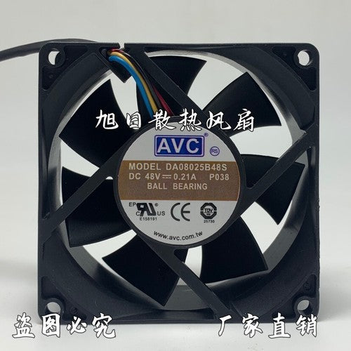 1 PCS AVC Fan DA08025B48S DC48V 0.21A 8cm 8025 4-wire fan cooling fan