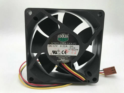 1 PCS   Fan  DC12V 0.22A 7025 7CM 3 Pin A7025-33RB-3AN-F2