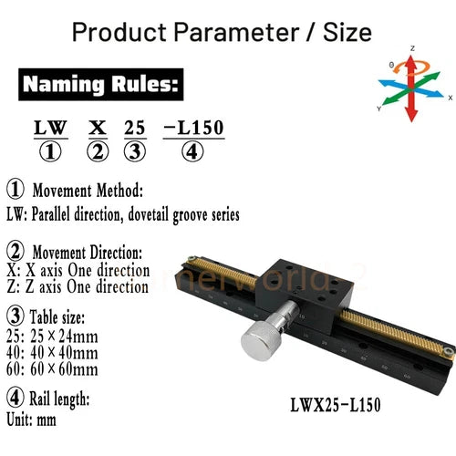 X/Z/XZ Axis Manual Dovetail Groove Slide Table Linear Stage Platform Long Stroke