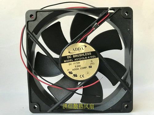 1 PCS ADDA Fan AD1212LB-A70GL DC 12V 0.24A 12CM 12025 2 Wire
