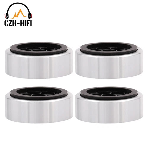 4pcs  For AMP Speaker Turntable DAC 61x23mm Isolation Feet Aluminum Plastic Pad