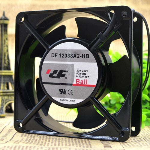 1 PCS DF Fan DF 12038A2-HB AC 220V 0.13A 12038 12CM Aluminum frame fan 2 Wire