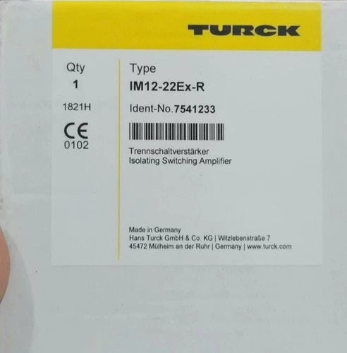 IM12-22EX-R  TURCK IM12-22Ex-R/24VDC 7505640 ISOLATING SWITCHING AMPLIFIER