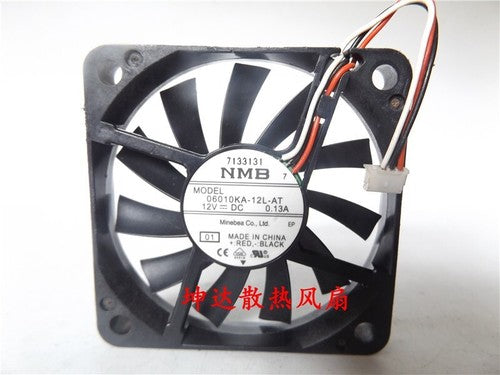 1 pcs NMB Fan 06010KA-12L-AL 12V 0.13A 6010 6 cm 3 wire Double ball cooling fan