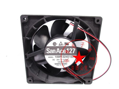 1 PCS SANYO Fan 109P1324S103 DC 24V 0.55A 127*127*38MM 2 wire cooling fan