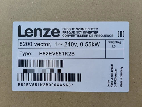 1 PC E82EV551_2B  LENZE E82EV551K2B 8200 Inverter 1-240v 0.55kW E82EV551-2B
