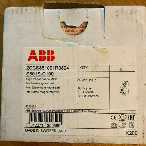 ONE   ABB S801S-C100 High Performance MCB Fast Delivery
