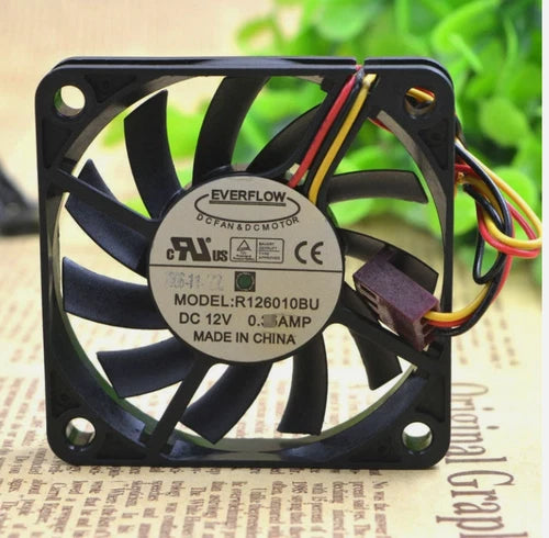 1PC    12V 0.25A Double ball bearing fan R126010BU 6010 6CM