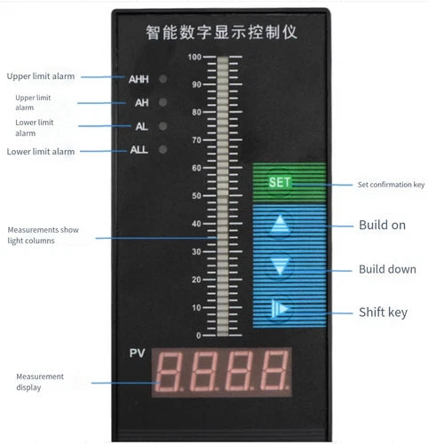 1X level transmitter Water liquid level Sensor Light Column Display 220V 4-20MA