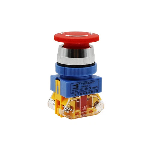 round mushroom head power off switch 30mm emergency stop button LAY37-11ZS/30