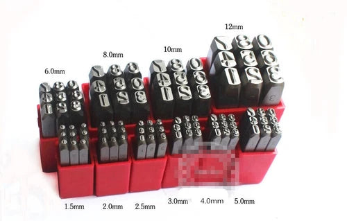 9pcs Steel Number Stamps Punch Dies Set (0-8)  1.5/2/2.5/3/4/5/6/8/10/12/19mm