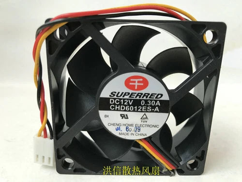 1 PCS   Fan DC12V 0.30A 60*20mm 3 Pin CHD6012ES-A