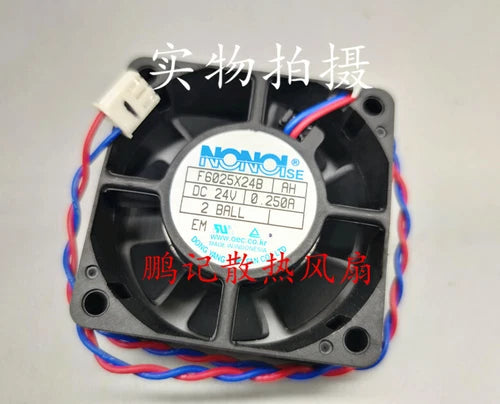 1PC   2-wire cooling fan 6025 6CM Fan  F6025X24B AH DC24V 0.25A