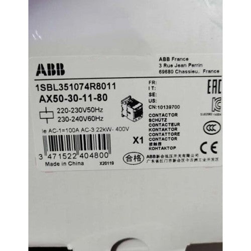 one  ABB AX50-30-11-80 220V AC contactor Free ship