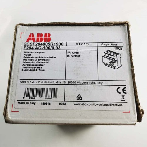 1pc  Abb operated circuit breaker F204 AC-100/0.03 Free shipping