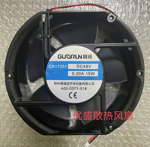 1 PCS GUORUN Fan CX17251 DC48V 0.30A 17251 17cm 2 wire aluminum frame Fan