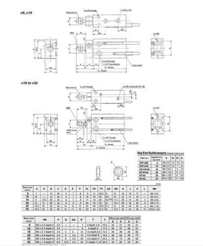 1pc CDU16-25D Double Acting Non-rotating Rod Type Free Mount Cylinder Single Rod