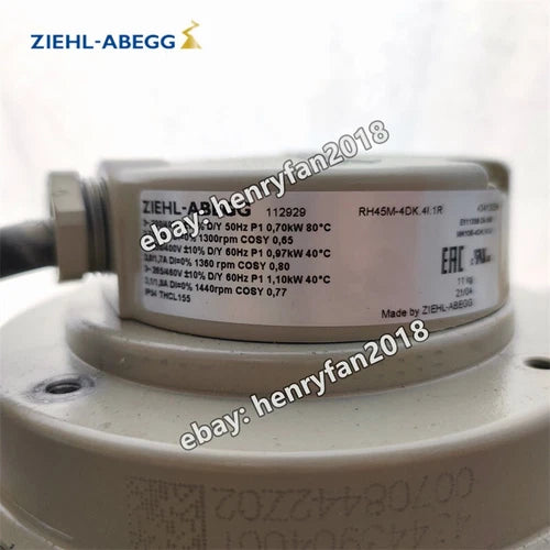 Ziehl-abegg RH45M-4DK.4I.1R Centrifugal Fan 230/400VAC 0.70KW 2.7A Cooling Fan