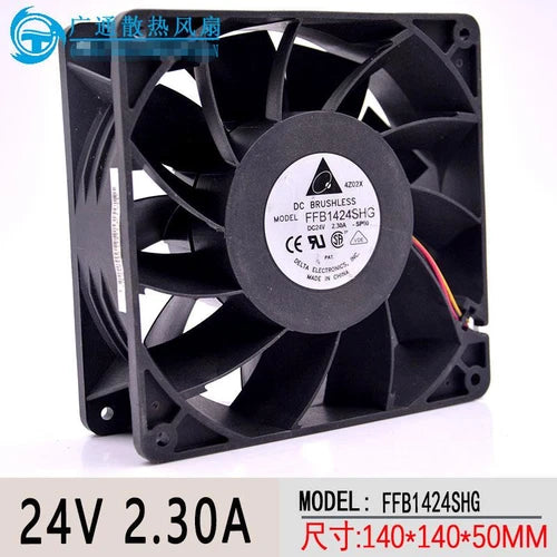1PC double ball violent wind volume cooling fan FFB1424SHG 14050 24V 2.3A 14CM