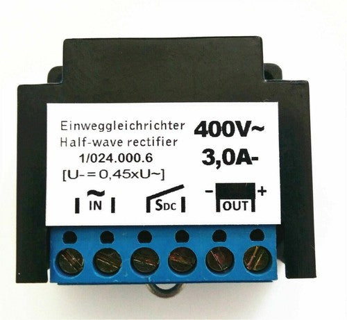 1/024.000.6, 3A 400V half-wave Motor brake rectifier