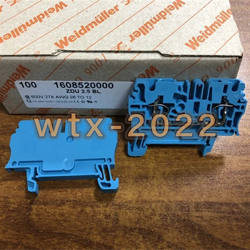 100pcs  ZDU 2.5 BL 1608520000 blue Spring type terminal