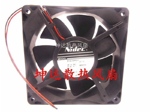 1 pcs NIDEC Fan D12E-24PS11 DC24V 12038 12CM 2-Pin inverter cooling fan