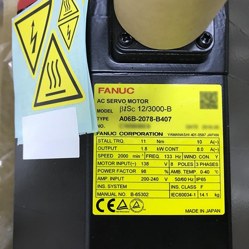 For FANUC A06B-2078-B407  servo motor Free Shipping