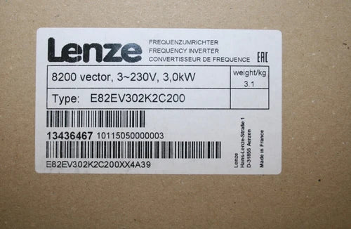 1 PC E82EV302K2C200  LENZE E82EV302_2C200 Inverter 8200 vector 3.0kW