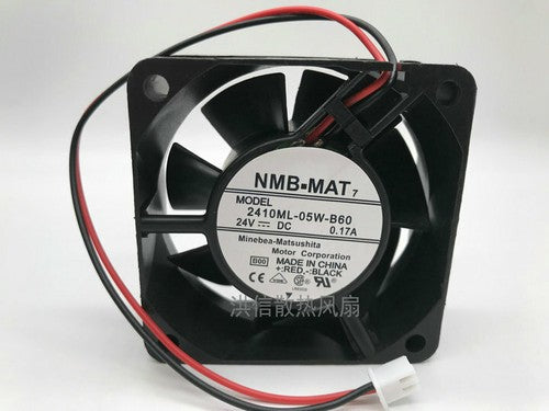 1 PCS NMB-MAT Fan 2410ML-05W-B60 DC 24V 0.17A 6025 6cm 2 Pin Inverter fan